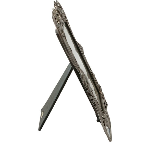 Vintage Pewter Frame With Flower Vine And Leaves 6.5 x 5 Photo Size 4.5 x 3 - Picture 2 of 10